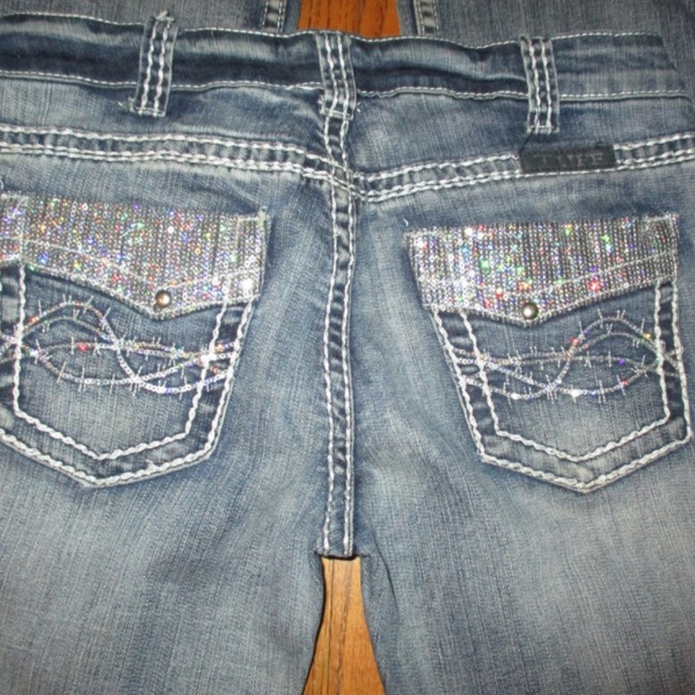 COWGIRL TUFF Sparkle Light Faux Flap Boot Sz 29